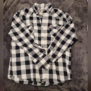 Levi Black and White Button Down